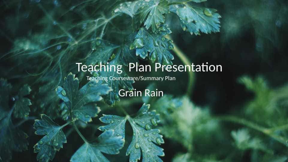 Teaching Plan