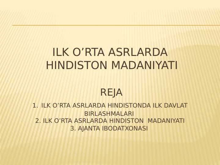 Ilk o’rta asrlarda Hindiston madaniy