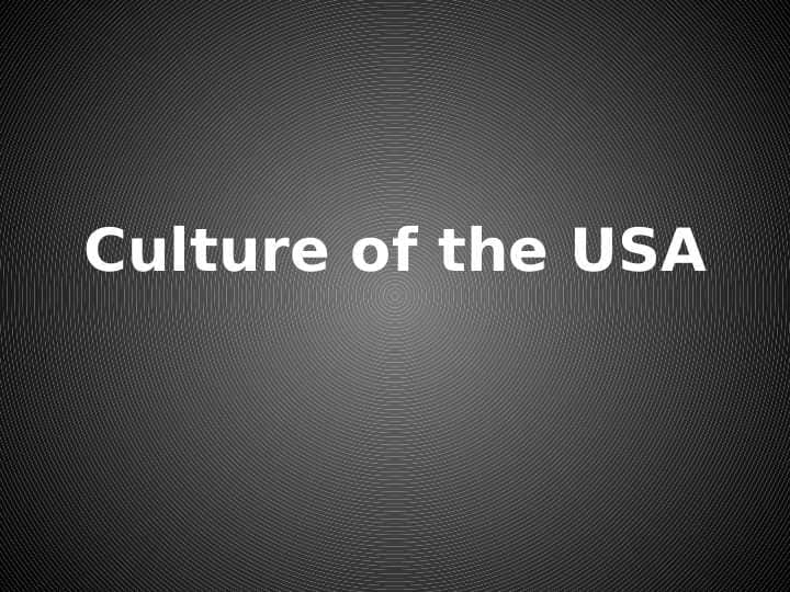 Culture of the USA