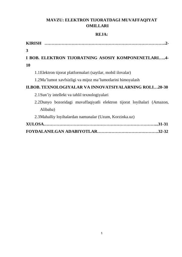 ELEKTRON TIJORATDAGI MUVAFFAQIYAT OMILLARI