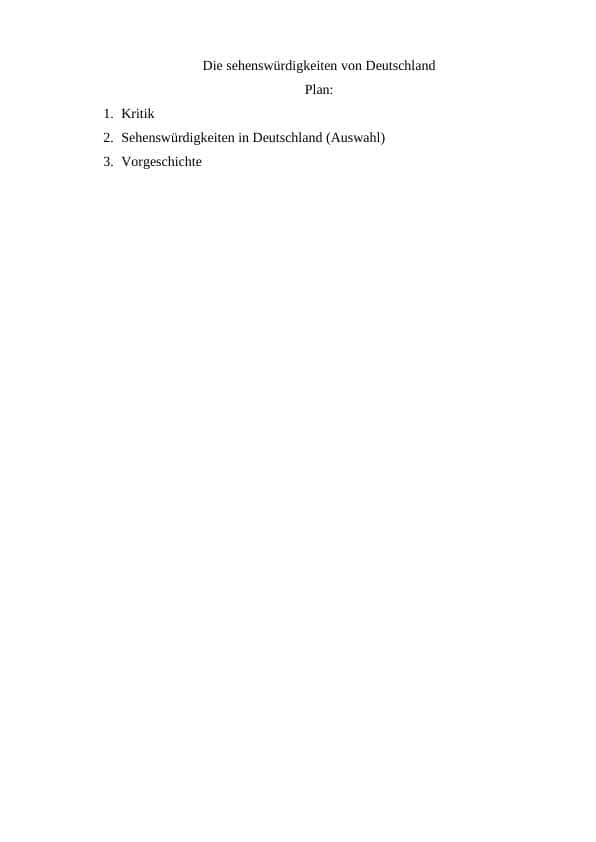Die sehenswürdigkeiten von Deutschland