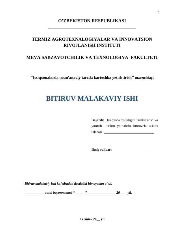 Issiqxonalarda noan'anaviy tarzda kartoshka yetishtirish