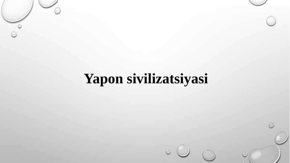 Yapon sivilizatsiyasi