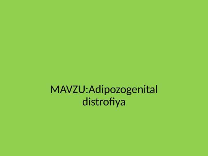 Adipozogenital distrofiya