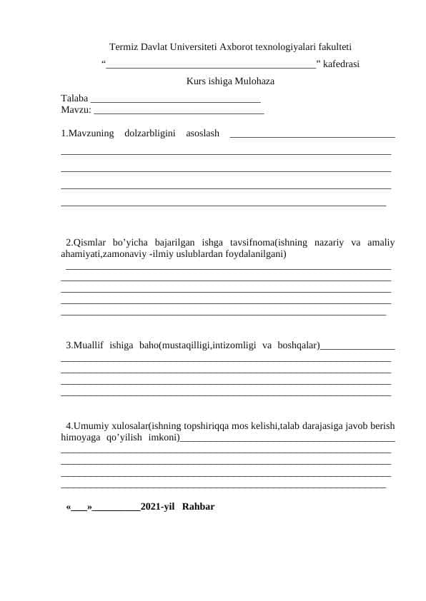 Termiz Davlat Universiteti Axborot texnologiyalari fakulteti