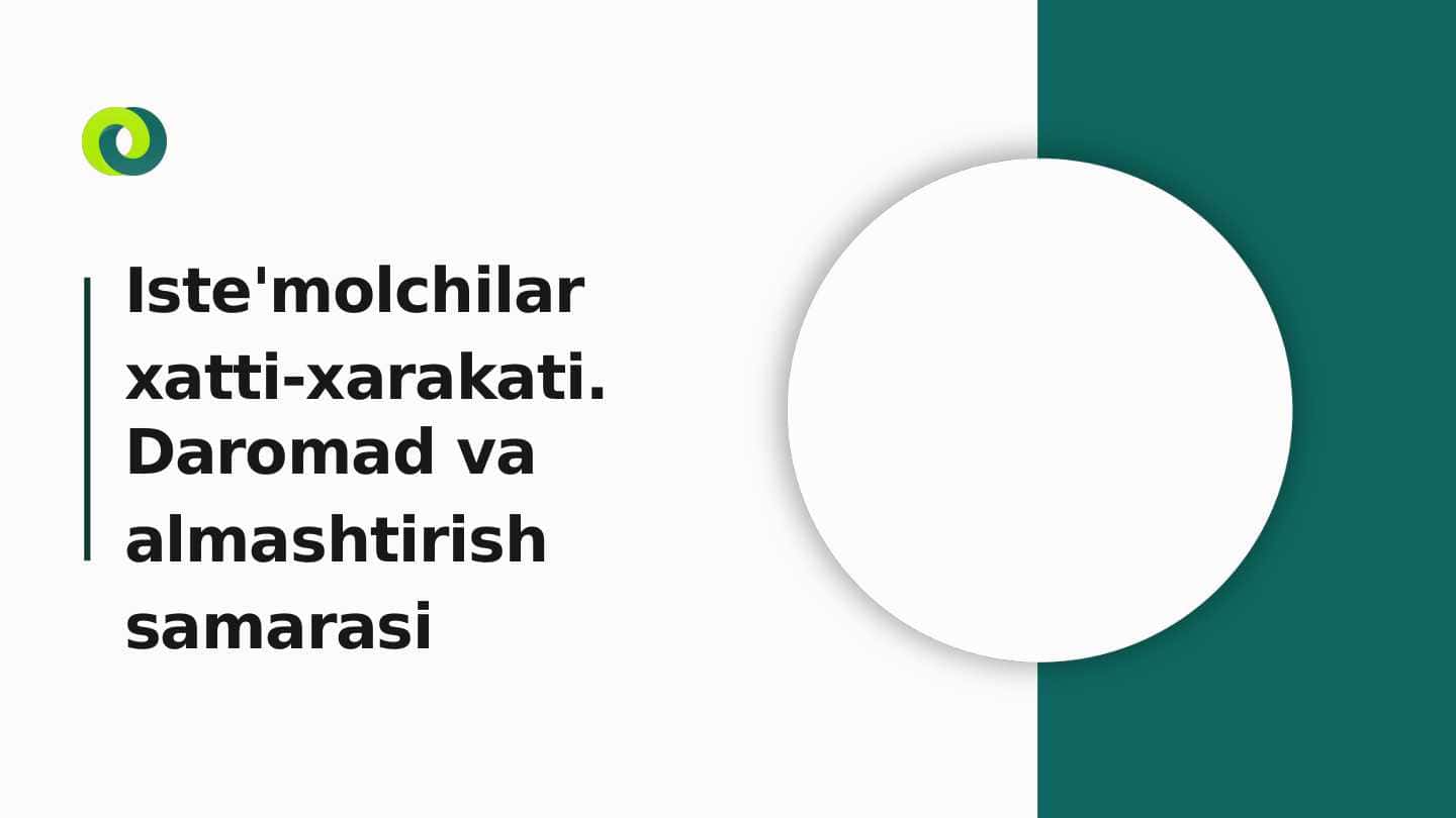 Iste'molchilar xatti-xarakati. Daromad va almashtirish samarasi