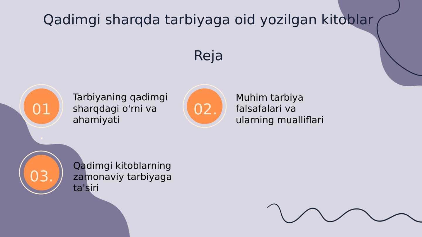 Qadimgi sharqda tarbiyaga oid yozilgan kitoblar