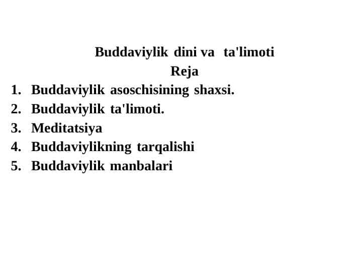 Buddaviylikdini va ta'limoti