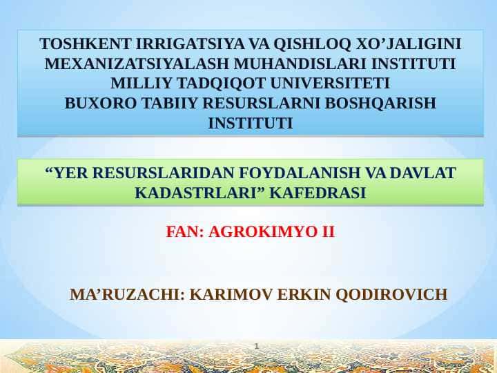 Qishloq xoʻjalik ekinlarini oziqlantirishning usullari