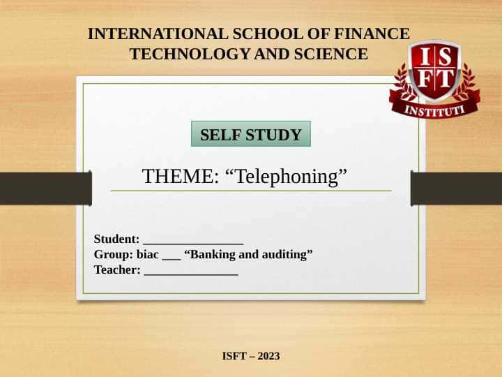 Telephoning