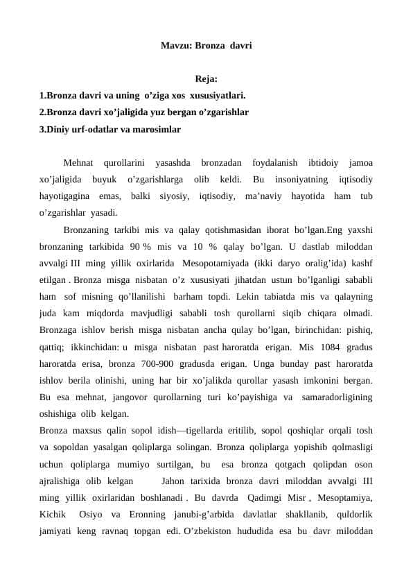 Bronza davri