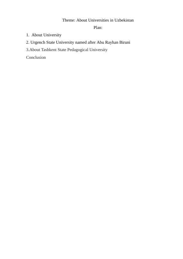 About Universities in Uzbekistan
