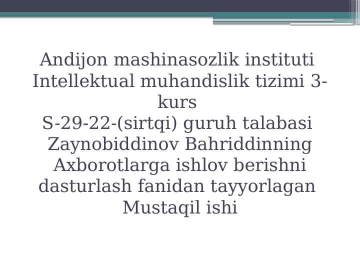 Chiziqli va tarmoqlanuvchi dasturlar