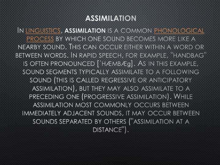 ASSIMILATION