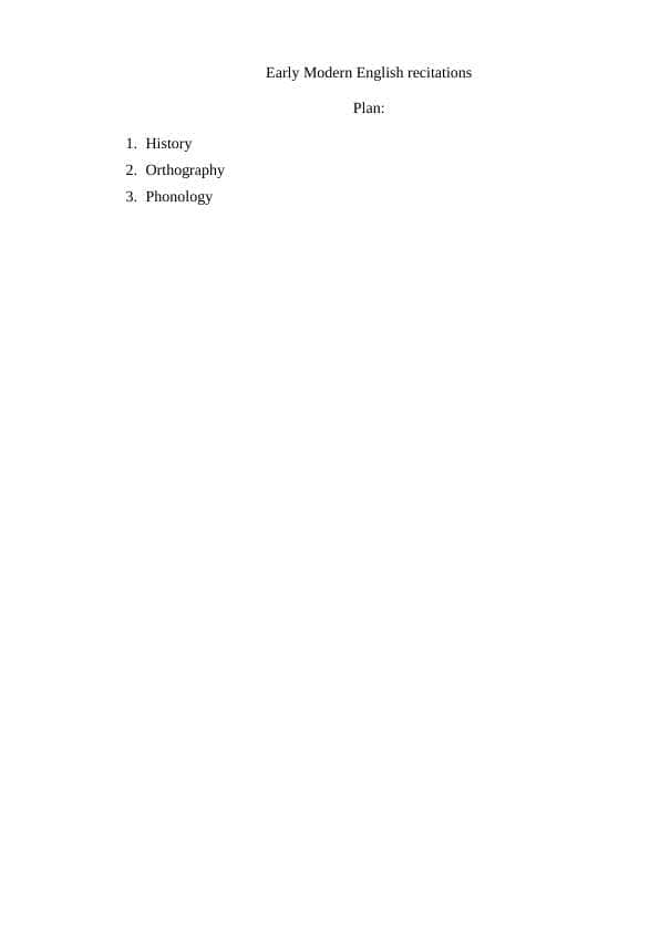Early Modern English recitations