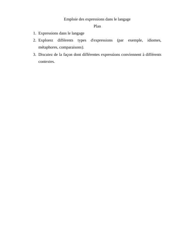 Emploie des expressions dans le langage