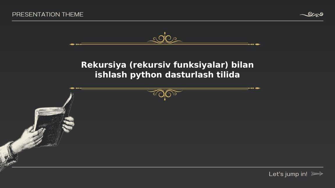 Python dasturlash tilida Rekursiya (rekursiv funksiyalar) bilan ishlash