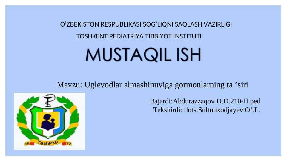 Uglevodlar almashinuviga gormonlarning ta ’siri