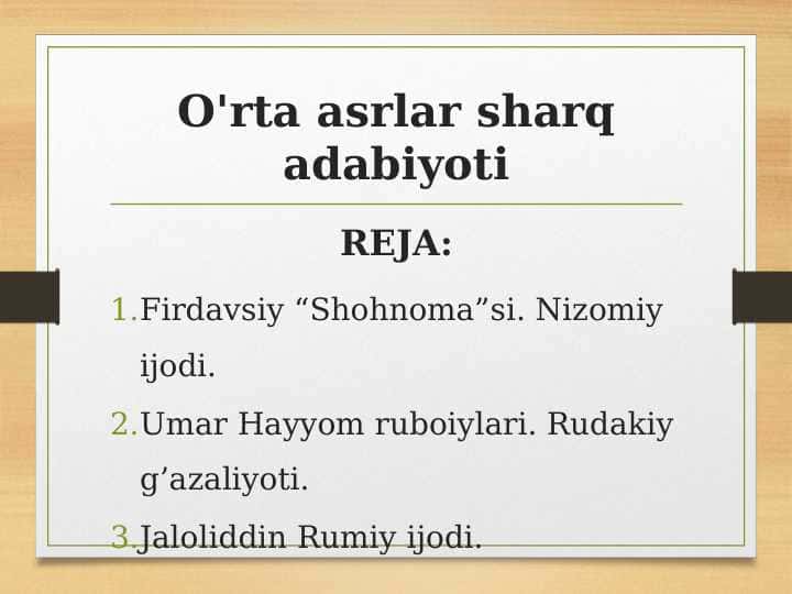 O'rta asrlar sharq adabiyoti