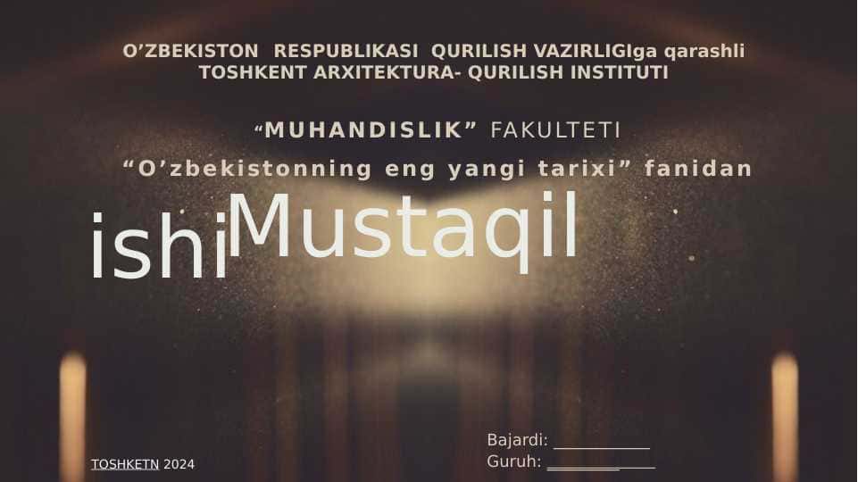 XXI asr Oʼzbekistonda me’morchilik va san’at