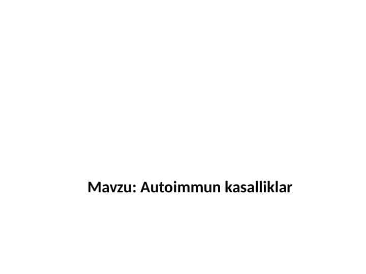 Autoimmun kasalliklar