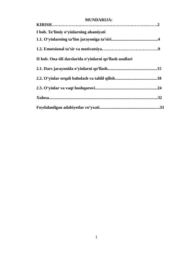 Ta‘limiy o‘yinlarning ahamiyati