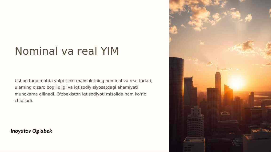 Nominal va real YIM