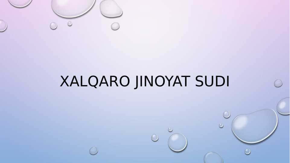 XALQARO JINOYAT SUDI