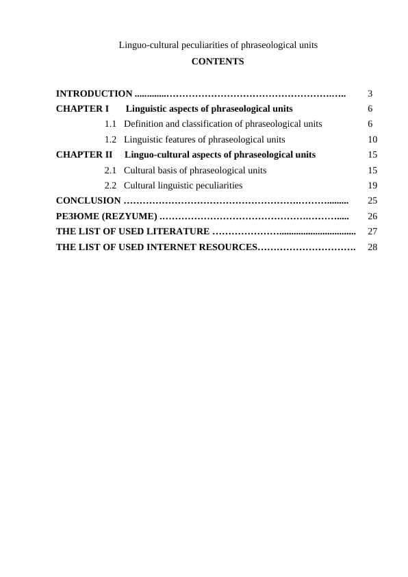 Linguo-cultural peculiarities of phraseological units