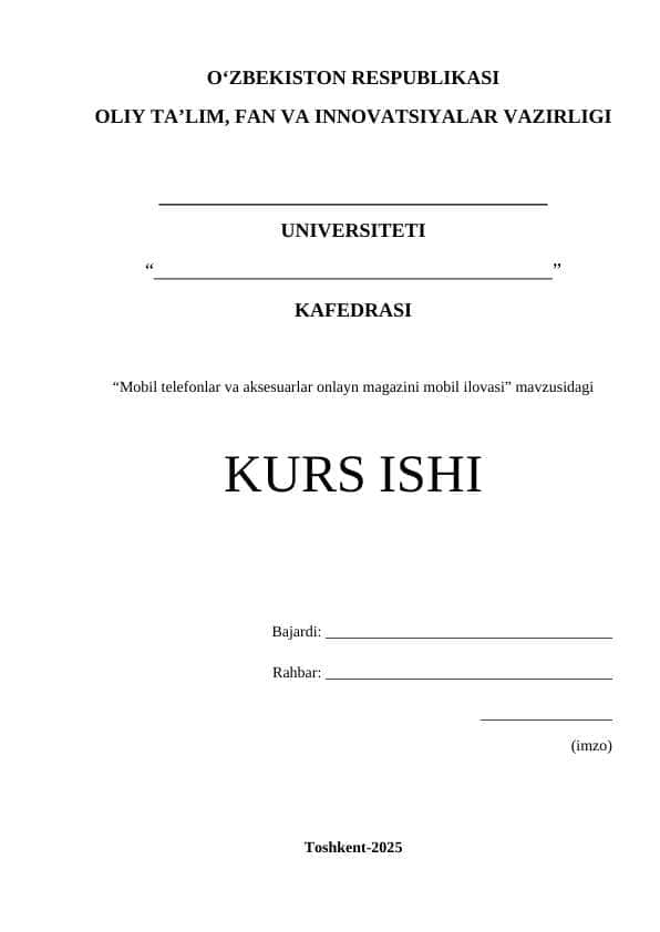 Mobil telefonlar va aksesuarlar onlayn magazini mobil ilovasi