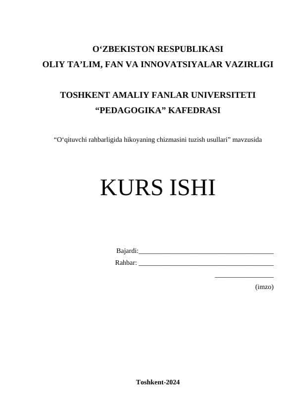 Oʻqituvchi rahbarligida hikoyaning chizmasini tuzish usullari