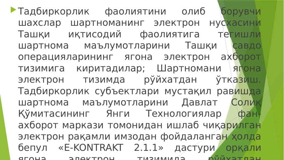 Mahsulot, ish va xizmatlarni eksport qiluvchilar