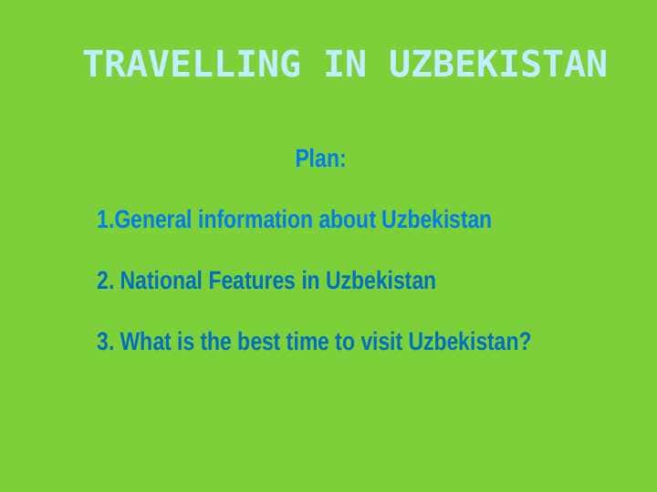travelling in uzbekistan