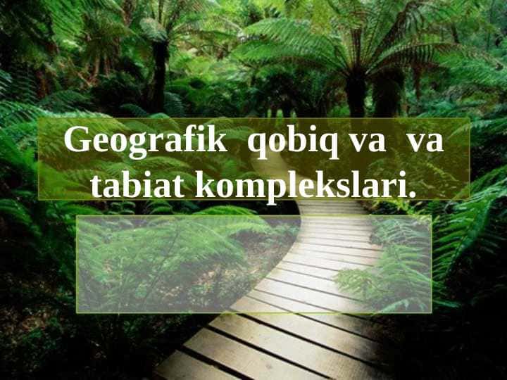 Geografik qobiq va va tabiat komplekslari