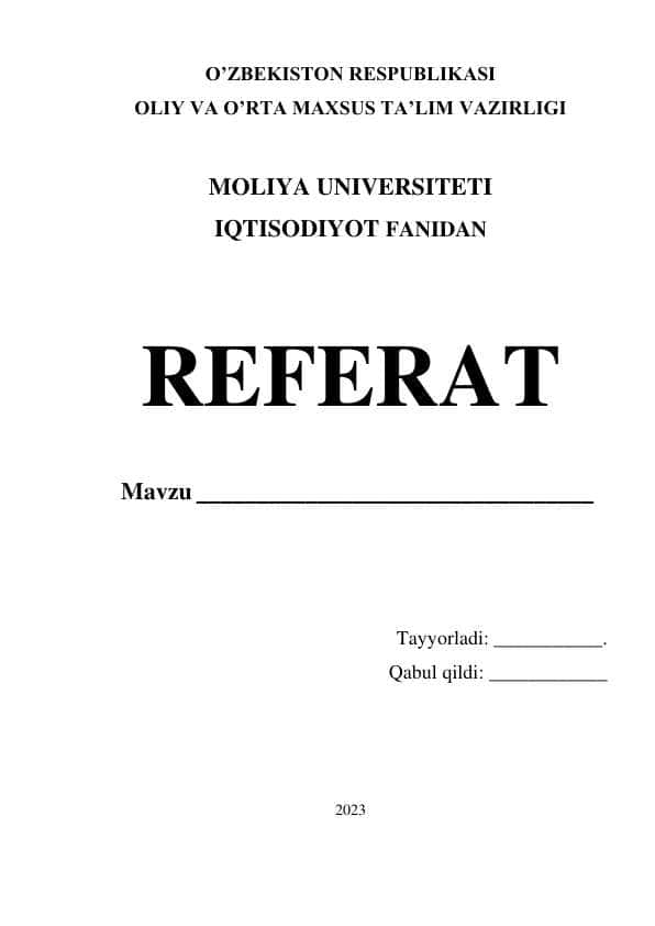 XUFYONA IQTISODIYOT