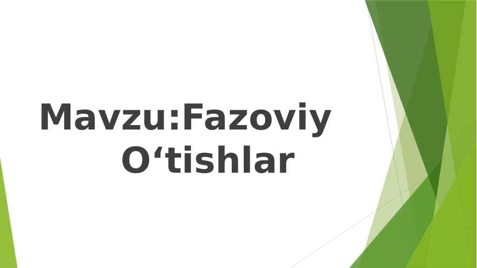 Fazoviy Oʻtishlar