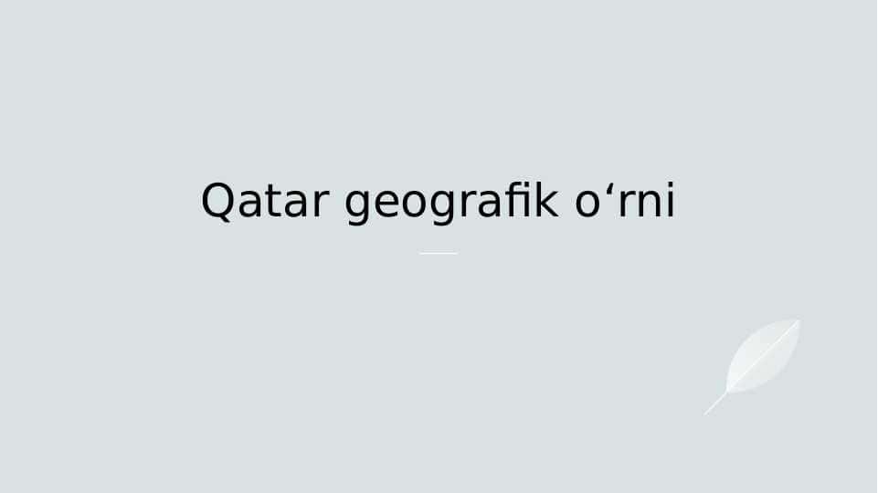 Qatar geografik o‘rni
