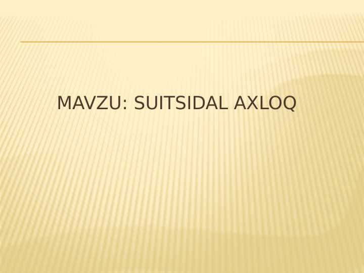 Suitsidal axloq