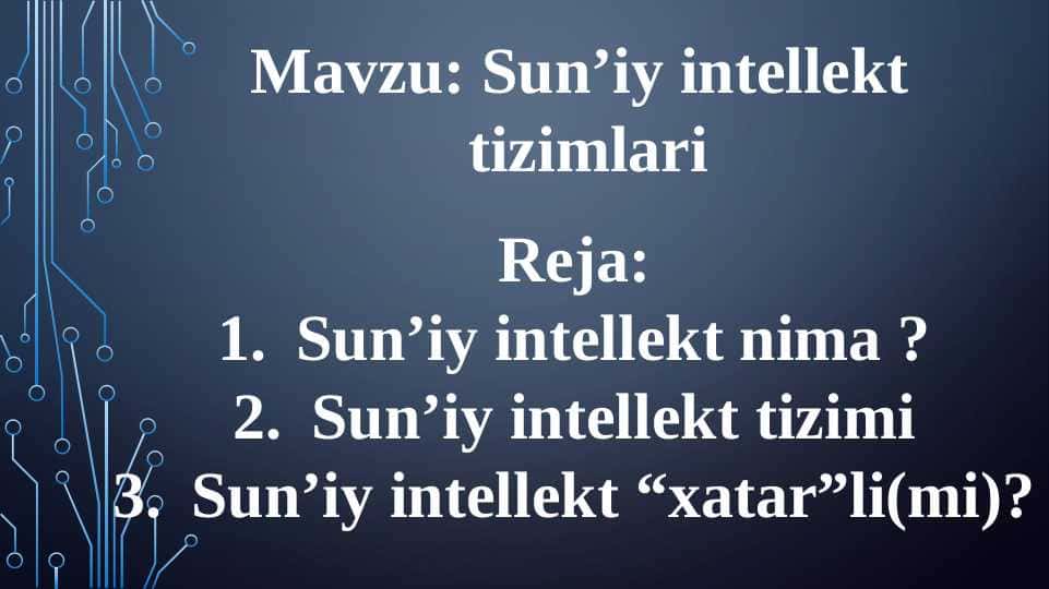 Sun’iy intellekt tizimlari