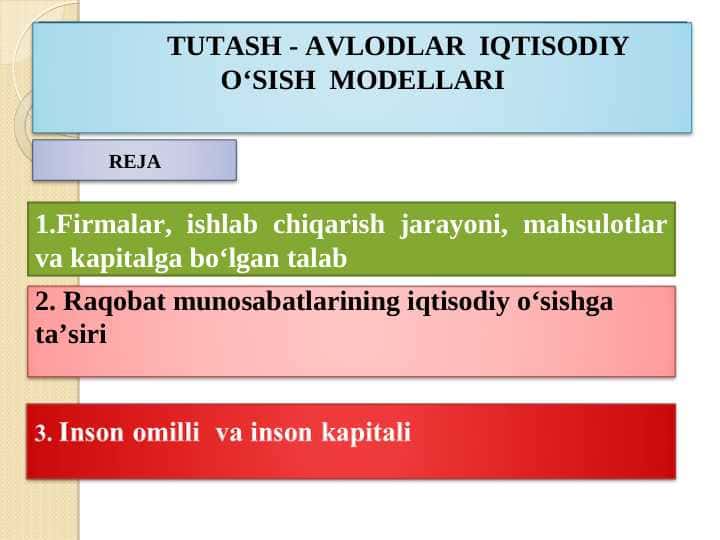 TUTASH - AVLODLAR IQTISODIY O‘SISH MODELLARI pptx