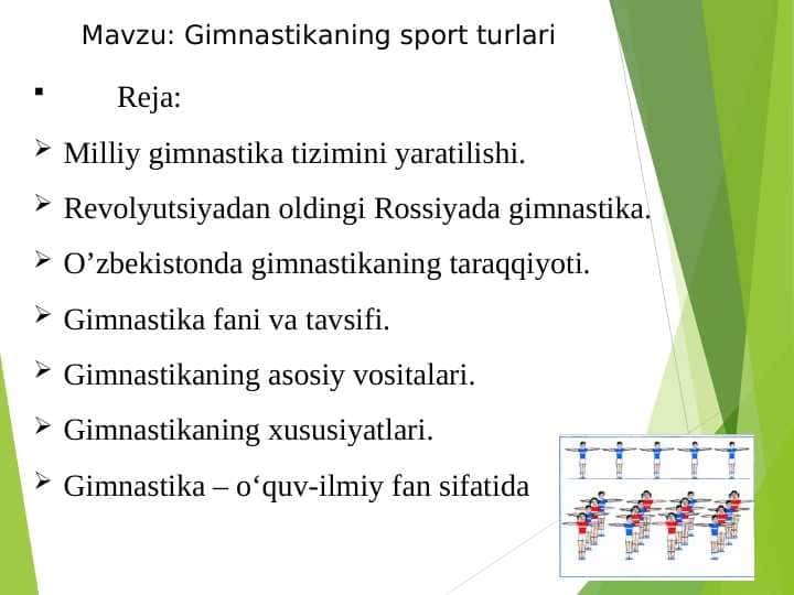 Gimnastikaning sport turlari