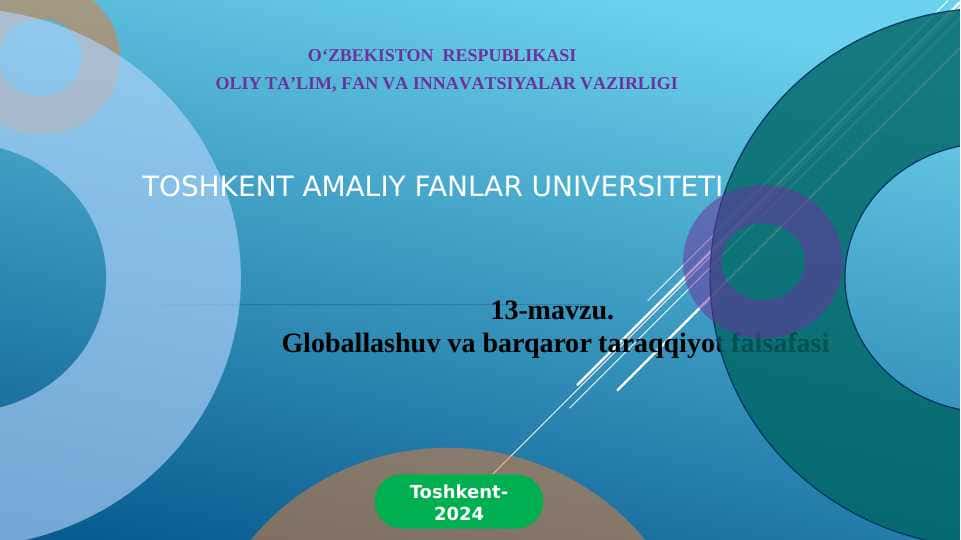 Globallashuv va barqaror taraqqiyot falsafasi