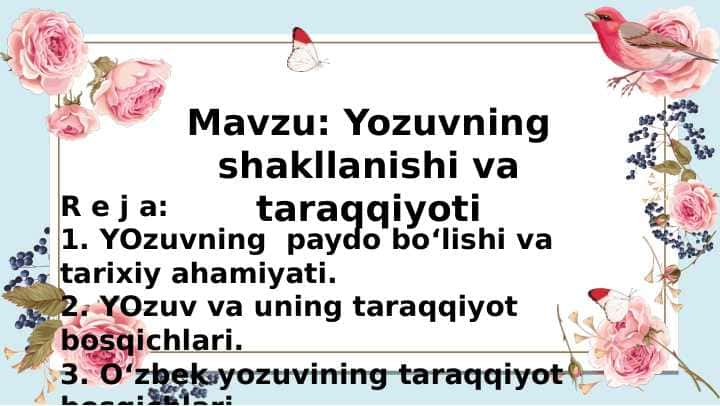 Yozuvning shakllanishi va taraqqiyoti