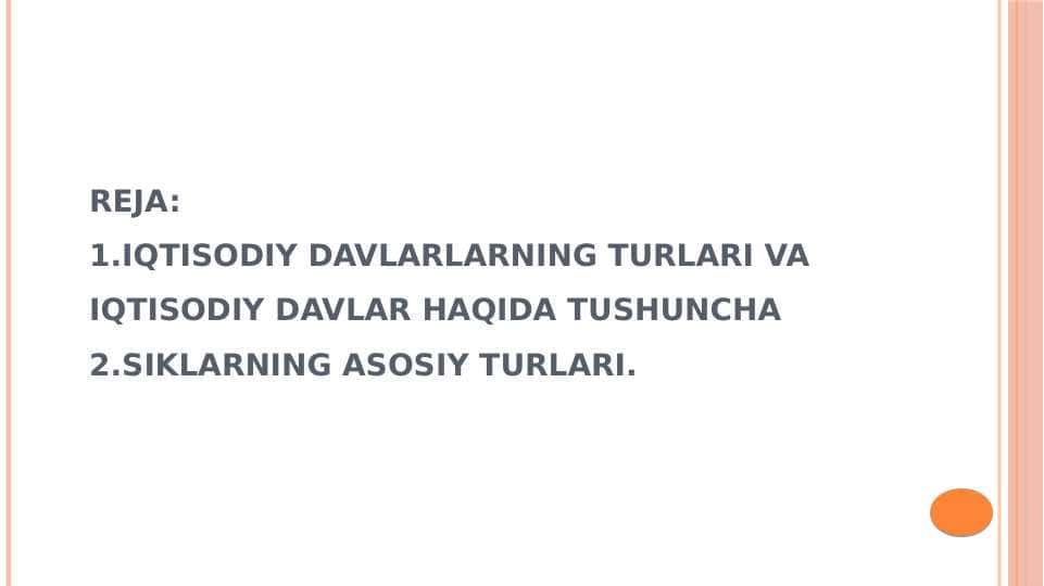 IQTISODIYOT DAVRLAR VA IQTISODIY TEBRANISHLARNING SABABLARI