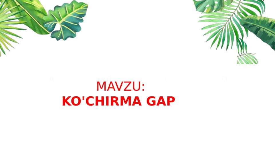KO'CHIRMA GAP