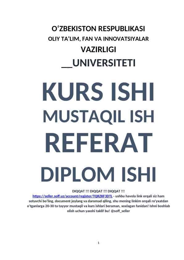 Diffuzorli varaklarni loyihalash va modellashtirish