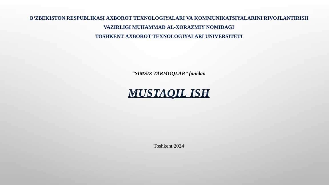 Simsiz tarmoq topologiyalari va ularning xususiyatlari