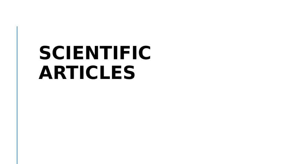 Scientific articles ppt
