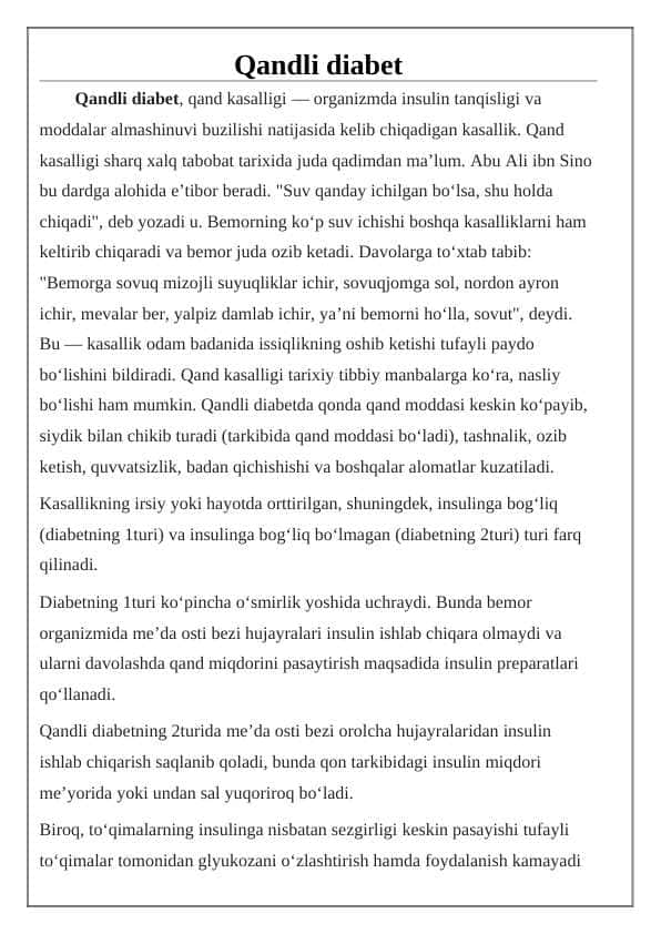 Qandli diabet