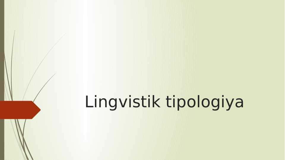 Lingvistik tipologiya